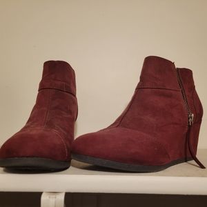 Maroon Zip Booties